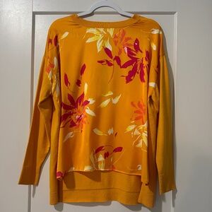 Mustard Yellow Floral Print Sweater